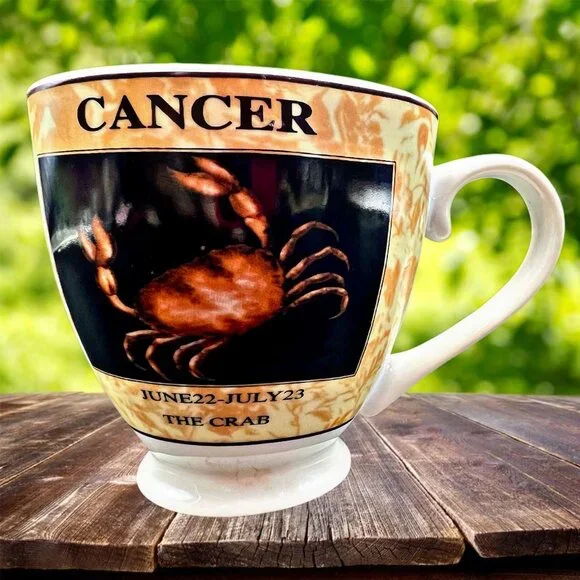 Dynamic Gift CANCER Zodiac Sign Ceramic Coffee Mug The CRAB Tea Glass Cup 10oz - Picture 2 of 5